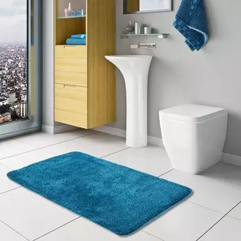 Коврик для ванной Pacific Chillout Blue Mix, 5 размеров, размер: 55x55 см Коврик для унитаза с вырезом, синий