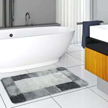 Коврик для ванной Pacific Harmony, серая кайма, 5 размеров, размер: 55х55 см. Коврик для унитаза с вырезом, серый