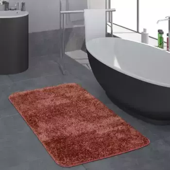 Коврик для ванной Paco Home "Sierra 815", высота 29 мм, нескользящее покрытие, подходит для пола с подогревом, коврик для ванной, однотонный, особенно мягкий и пушистый круглый (80х80 см 80 см), розовый