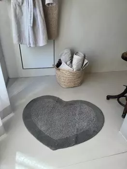 Коврик для ванной PHP Home Philosophy Diva Heart With Non-slip, 6580 см, темно-серый