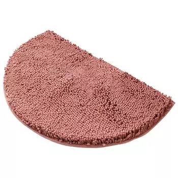 Коврик для ванной полукруглый противоскользящий толстый мягкий лохматый супер водопоглощающий синельный коврик для душа для пола коврик для ванной комнаты и спальни - розовый Stuttg