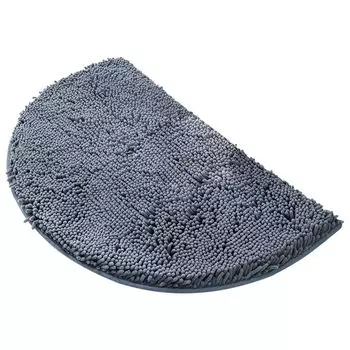 Коврик для ванной, полукруглый, противоскользящий, толстый, мягкий, лохматый, супер водопоглощающий, синель, коврик для душа, напольный коврик, принадлежности для ванной комнаты и спальни-темно-синий Stuttg