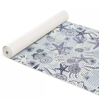 Коврик для ванной, противоскользящий коврик из мягкой пены, коврик из мягкой пены, коврик для ванной, релаксация, ракушка морской звезды, коврик для ванной синего цвета, ширина 65 см, длина 1500 см Roman Yakovlev Handelshaus ANRO, синий