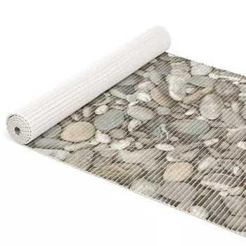 Коврик для ванной, противоскользящий коврик из мягкого пенопласта, коврик из мягкого пенопласта, очень широкий коврик для ванной с камнями, серый, ширина 65 см, длина 260 см Roman Yakovlev Handelshaus ANRO