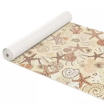 Коврик для ванной, противоскользящий коврик из мягкой пены, коврик из мягкой пены, коврик для ванной, релаксация, ракушка морской звезды, коврик для ванной, бежевый, ширина 65 см, длина 280 см Roman Yakovlev Handelshaus ANRO