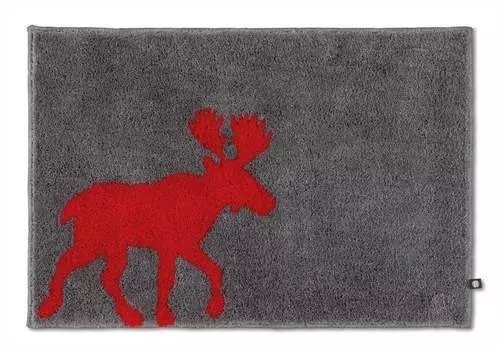 Коврик для ванной Rhomtuft Elk квадратный с закругленными краями 60 x 90 см цвет галька/кармин, черный