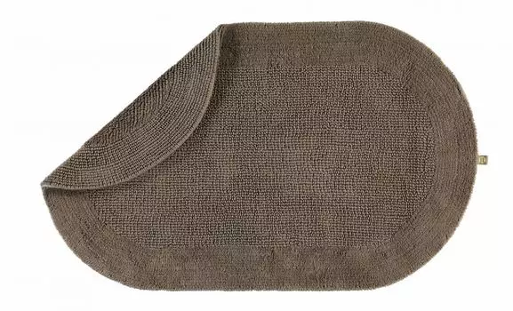 Коврик для ванной Rhomtuft, изысканно элегантный хлопок, можно использовать с обеих сторон, цвет: серо-коричневый, размер: коврик для ванной 50 x 75 см