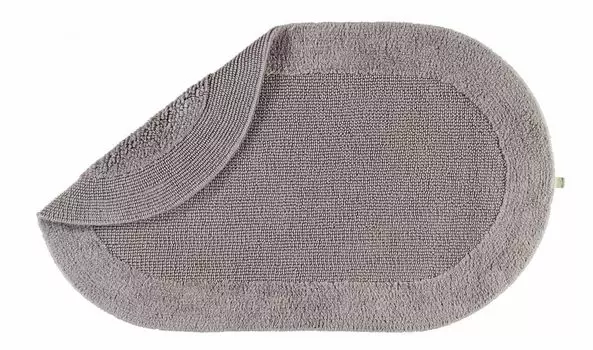 Коврик для ванной Rhomtuft, изысканно элегантный хлопок, можно использовать с обеих сторон, цвет: галька, размер: коврик для ванной 50 x 75 см, черный