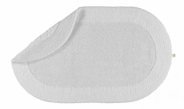 Коврик для ванной Rhomtuft, изысканно элегантный хлопок, можно использовать с обеих сторон, цвет: белый, размер: круглый 80 см