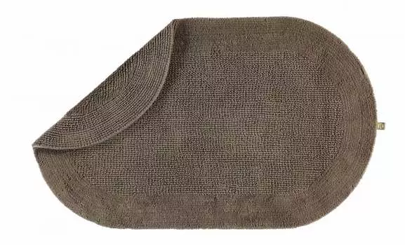 Коврик для ванной Rhomtuft, изысканно элегантный хлопок, можно использовать с обеих сторон, цвет: серо-коричневый, размер: коврик для ванной 70 x 130 см