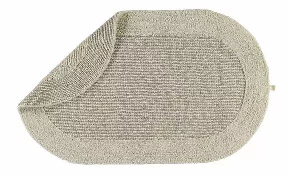 Коврик для ванной Rhomtuft, изысканно элегантный хлопок, можно использовать с обеих сторон, цвет: камень, размер: 60 x 60 см, коврик для туалета с вырезом, серый