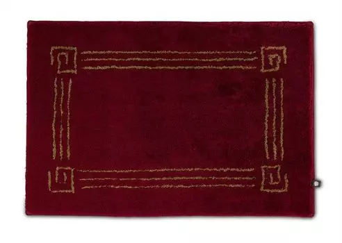 Коврик для ванной Rhomtuft Olymp Square 60 x 60 см цвет бордо-золотой люрекс