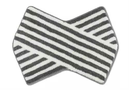 Коврик для ванной Rhomtuft-пазл восьмиугольный 65 x 95 см цвет белый/галька, черный