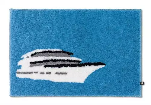 Коврик для ванной Rhomtuft яхта квадратный 60 x 90 см цвет небо/белый/черный