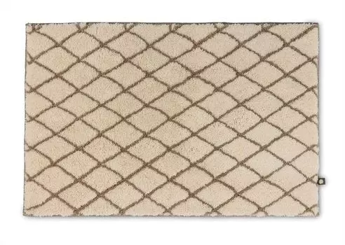 Коврик для ванной Rhomtuft Rhom квадратный с закругленными краями 50 x 65 см цвет натуральный/бордовый