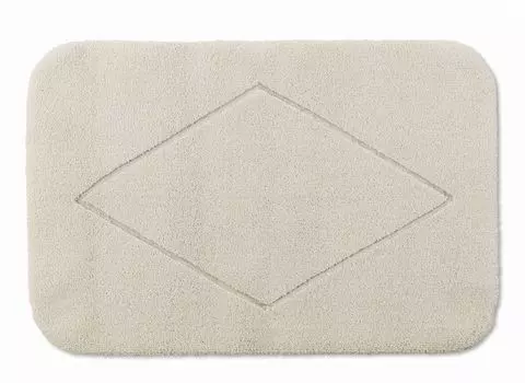 Коврик для ванной Rhomtuft ромбовидной огранки 70 x 120 см цвет камня, серый