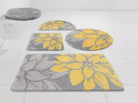 Коврик для ванной "Сьюзан" Home affaire круглый ( 80 см), желто-серый