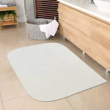 Коврик для ванной с закругленными углами | моющийся | в кремовом размере - 60х100 см Carpetia, бежевый