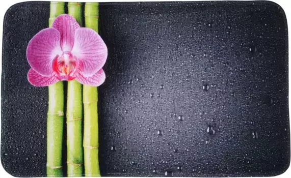 Коврик для ванной Sanilo "Азия", высота 15 мм, быстросохнущий, пена с эффектом памяти прямоугольный (50х80 см), серый/розовый