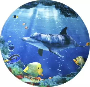 Коврик для ванной Sanilo "Dolphin Corals" круглый (80х80 см 80 см), синий