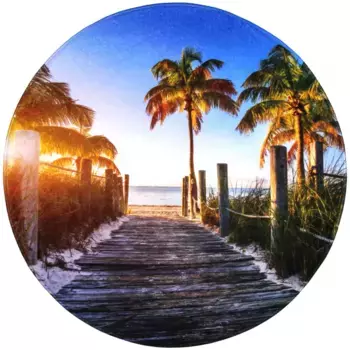 Коврик для ванной Sanilo "Форт-Лодердейл", высота 15 мм, быстросохнущий, пена с эффектом памяти круглый ( 80 см), цвет bunt