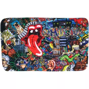 Коврик для ванной Sanilo «Граффити», высота 15 мм, быстросохнущий, пена с эффектом памяти, цвет bunt