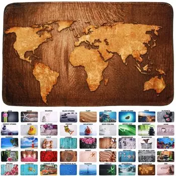 Коврик для ванной SANILO Карта мира 50 x 80 см, коричневый
