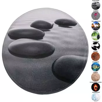 Коврик для ванной SANILO круглый Black Stones 80 см, серый
