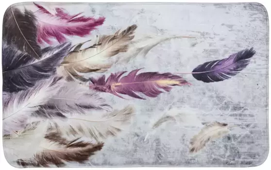 Коврик для ванной Sanilo "Перья" прямоугольный (80х50 см), цвет lila