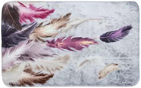 Коврик для ванной SANILO с перьями 50 x 80 см, фиолетовый