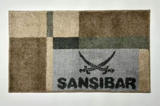 Коврик для ванной Sansibar CLIFF, высокий ворс 20 мм Sansibar Sylt, подходит для пола с подогревом, нескользящее покрытие, 60х100 см, серо-коричневый