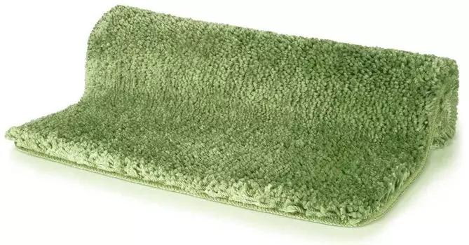 Коврик для ванной Spirella, коврик для ванной, коврик для душа, микрофибра, глубокий ворс пушистый | противоскользящий | подходит для полов с подогревом | 60х90см | Оливково-зеленый