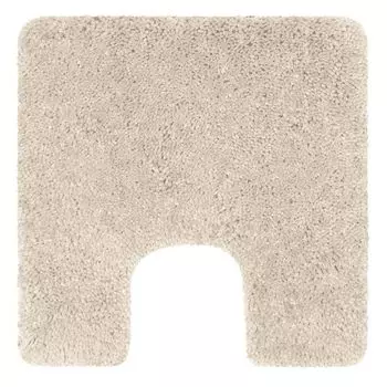 Коврик для ванной Spirella, коврик для ванной, коврик для душа, микрофибра, глубокий ворс пушистый | противоскользящий | подходит для полов с подогревом | 55х55 см с вырезом для унитаза | бежевый