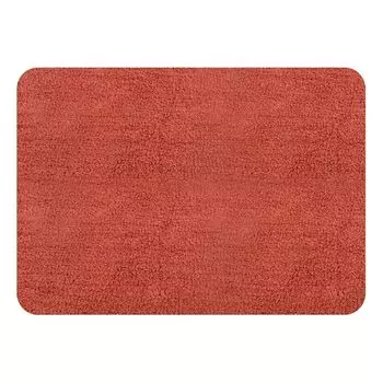 Коврик для ванной spirella, коврик для ванной "Campus" терракотовый красный, 50x70см, моющийся, противоскользящий, хлопок