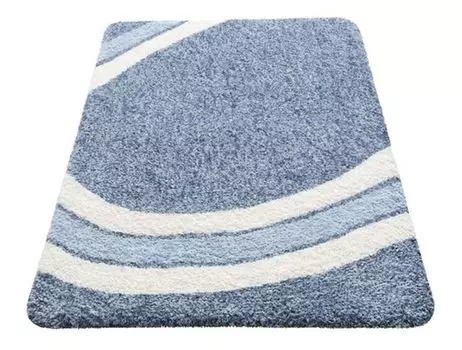 Коврик для ванной Spirella, коврик для ванной, коврик для душа, микрофибра, глубокий ворс пушистый | противоскользящий | подходит для полов с подогревом | 55х65см | Синий