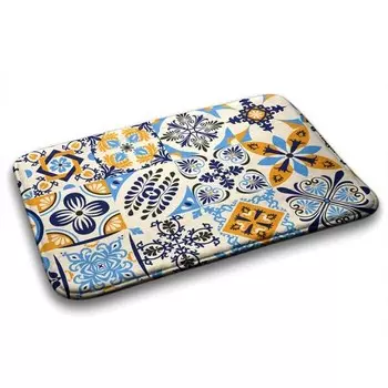 Коврик для ванной Tulup Azulejo, 75x1x75 см, синий