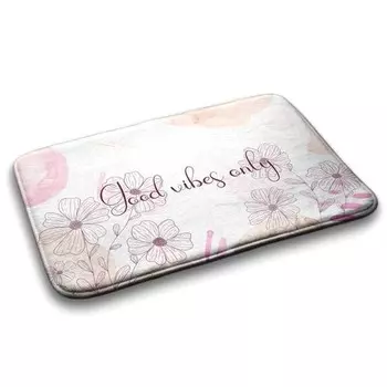 Коврик для ванной Tulup Blumen Pflanzen, 75x1x75 см, белый