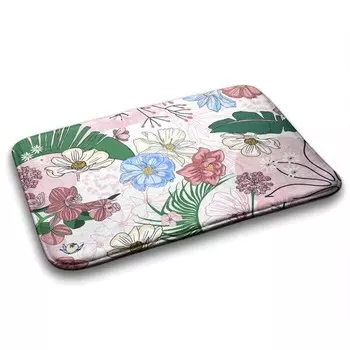 Коврик для ванной Tulup Bunte Blumen, 75x1x75 см, красный
