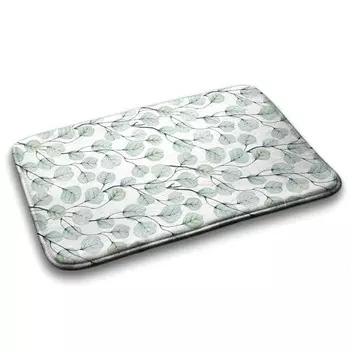Коврик для ванной Tulup Eukalyptusbltter, 90x1x90 см, зеленый