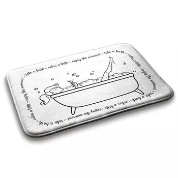 Коврик для ванной Tulup Frau Badewanne Entspannen, 90x1x90 см, белый