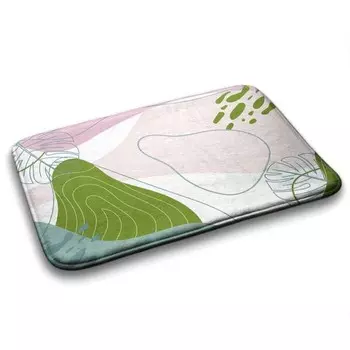 Коврик для ванной Tulup Geometrische Abstraktion, 75x1x75 см, зеленый
