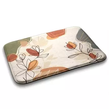 Коврик для ванной Tulup Geometrische Abstraktion, 90x1x90 см, оранжевый