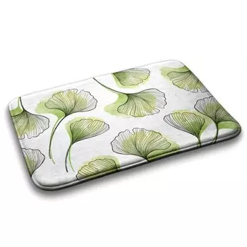 Коврик для ванной Tulup Ginkgo-Bltter, 75x1x75 см, белый