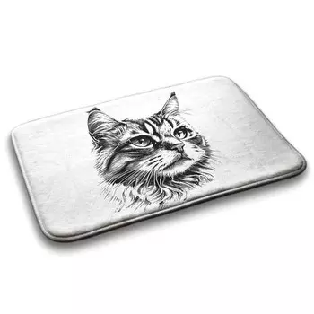 Коврик для ванной Tulup Katze Tiere, 75x1x75 см, белый