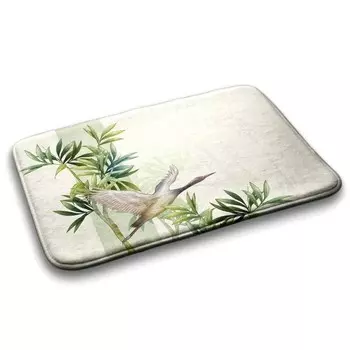 Коврик для ванной Tulup Kranich Vogel, 90x1x90 см, зеленый