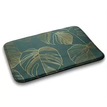 Коврик для ванной Tulup Monstera-Bltter, 90x1x90 см, зеленый