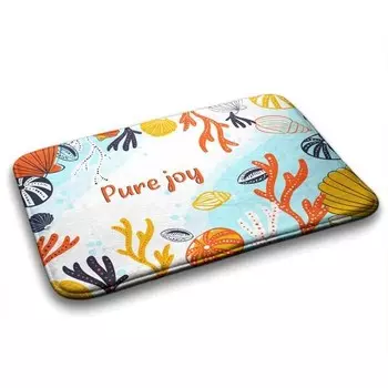 Коврик для ванной Tulup Muscheln am Meer, 90x1x90 см, оранжевый