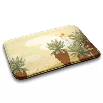 Коврик для ванной Tulup Palmen, 90x1x90 см, коричневый