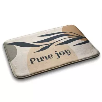 Коврик для ванной Tulup Pflanze Blatt, 90x1x90 см, бежевый