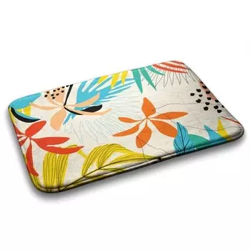 Коврик для ванной Tulup Pflanzen-Muster, 75x1x75 см, желтый